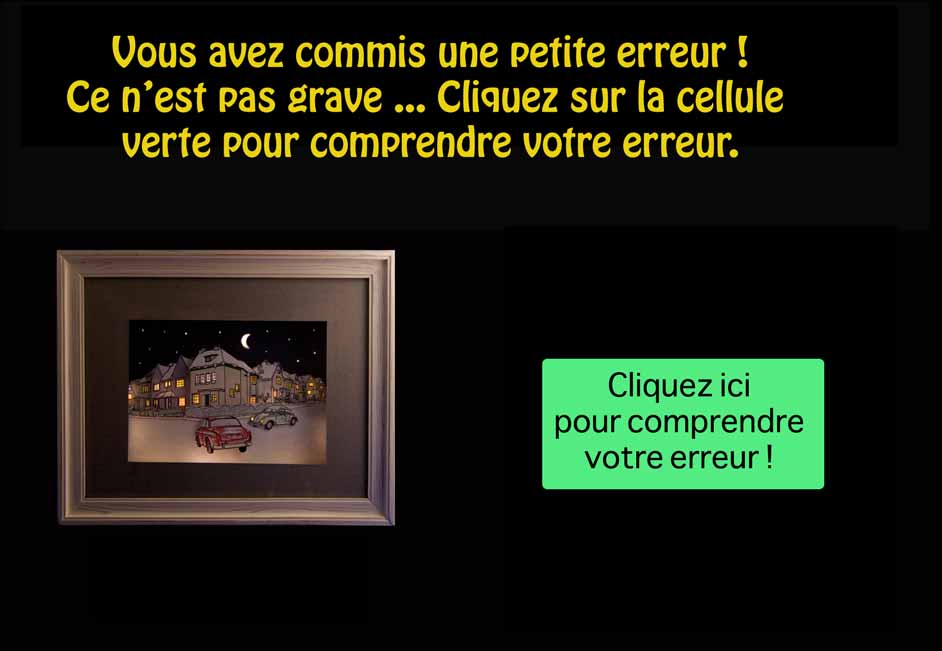 page qui affiche votre choix